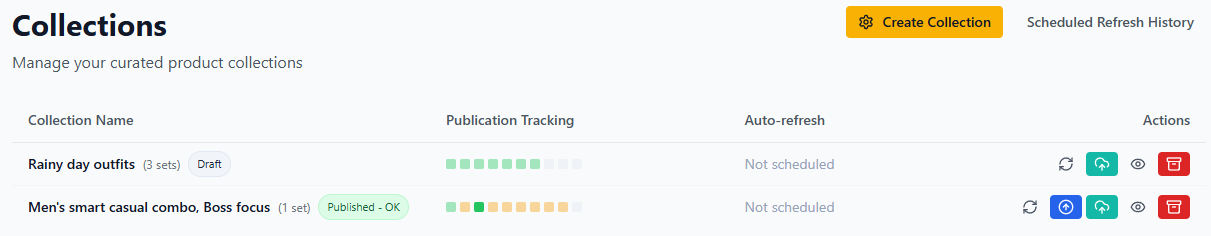 Manage product collections